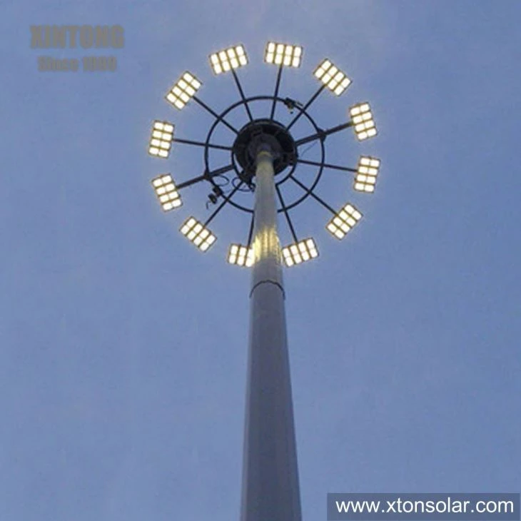 15m LED High Mast Light For Outdoor Stadium Square Airport Lighting With Lifting System